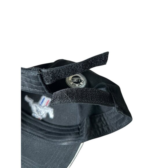VTG Y2K Ford Mustang Racing Pony Black Baseball Cap Red White Blue Stripes RARE - Picture 9 of 10